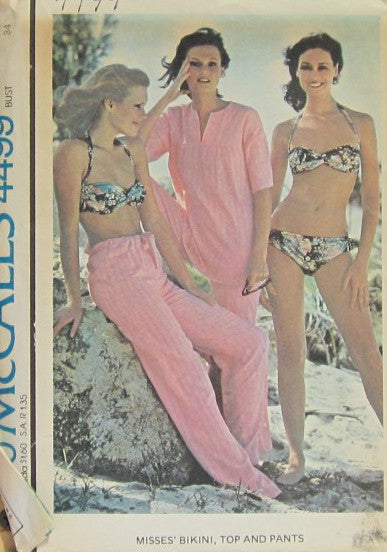 MISSES' BIKINI, TOP AND PANTS