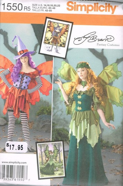 MISSES' FAIRY COSTUME AND HAT HAT IN THREE SIZES