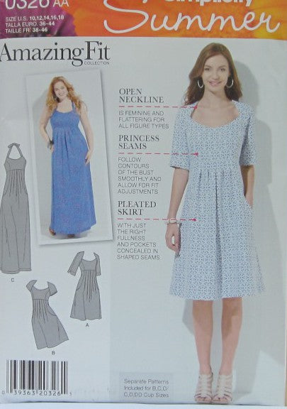 MISSES WOMEN DRESS IN TWO LENGTHS WITH INDIVIDUAL PATTERN