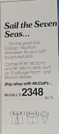 SAIL THE SEVEN SEAS DOLL CLOTHES