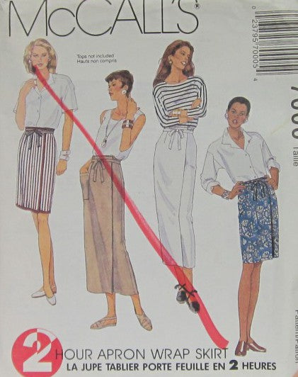 MISSES' APRON WRAP SKIRT IN TWO LENGTHS
