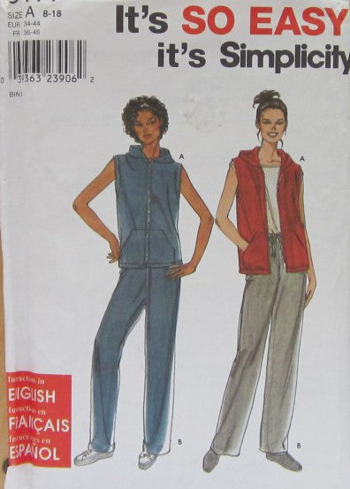 MISSES' JACKET, PANTS AND KNIT TOP