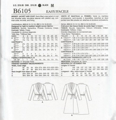MISSES' JACKET AND COAT