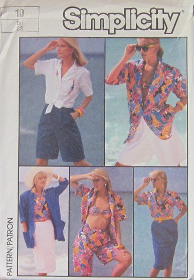 MISSES' SKIRT, SHORTS, BRA TOP, SHIRT AND UNLINED JACKET