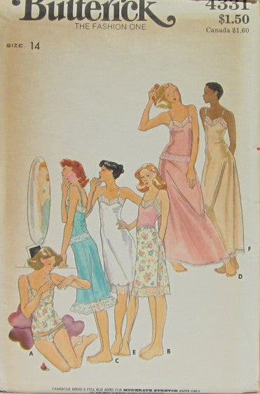 MISSES' CAMISOLE, SLIP AND BIKINI