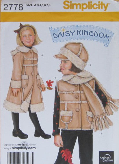 CHILDS COAT VEST SCARF AND HAT ... HAT IN THREE SIZES