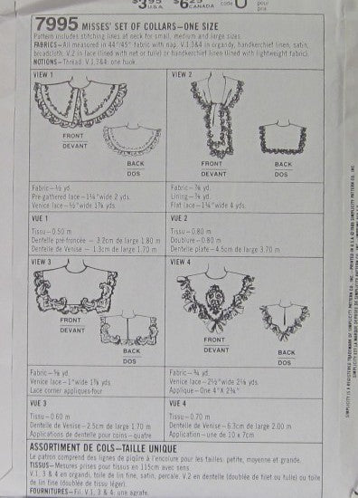 MISSES' SET OF COLLAR-ONE SIZE
