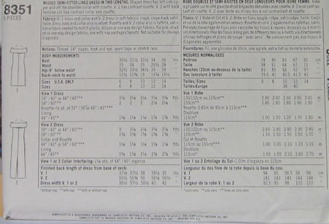 MISSES' SEMI-FITTED LINED DRESS IN TWO LENGTH