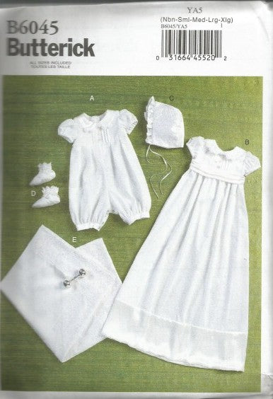 INFANTS' ROMPER, DRESS, SASH, HAT, BOOTIES AND BLANKET