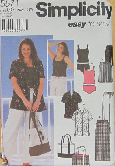 WOMEN'S PANTS OR SHORTS, SKIRT, BAG AND KNIT TANKINI