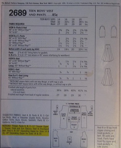 TEEN BOYS VEST AND PANTS