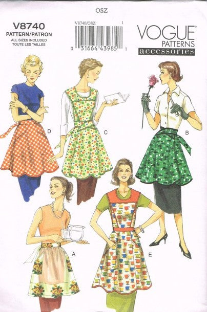 APRONS B C D E HAVE CONTRAST PURCHASED BIAS BINDING