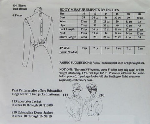 PAST PATTERNS GIBSON TUCK BLOUSE