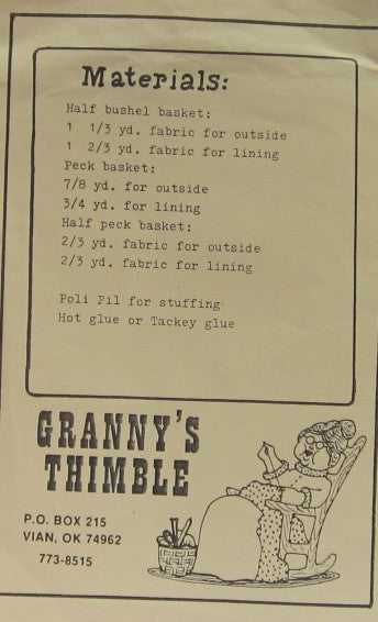 GRANNY'S THIMBLE COVERED BASKETS
