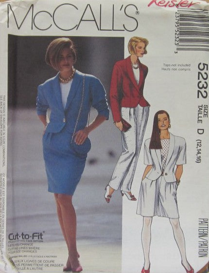 MISSES' LINED JACKET, SKIRT, PANTS AND SHORTS