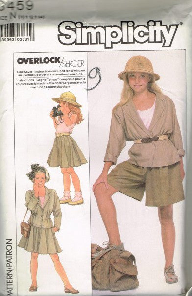 GIRLS' LOOSE-FITTING PULL-ON SHORTS AND SKIRT, PULLOVER TOP