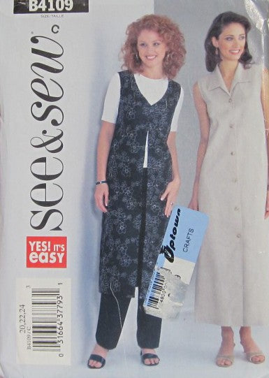 MISSES/MISSES PETITE DUSTER DRESS AND PANTS