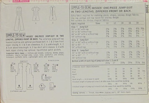 MISSES JUMP-SUIT CUT