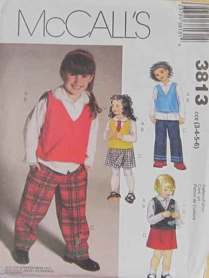 CHILDRENS VEST SHIRT PANTS AND SKORT