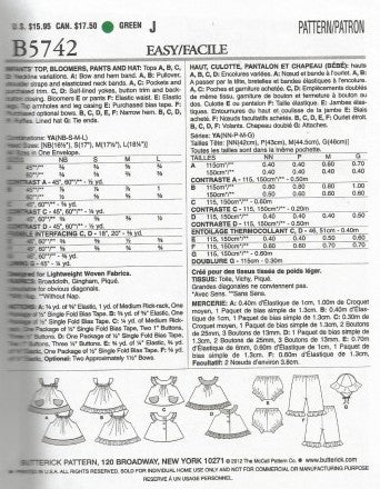 INFANTS' TOP, BLOOMERS, PANTS AND HAT
