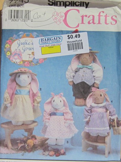 BUNNY IN TWO SIZES WITH CLOTHES  [CUT]