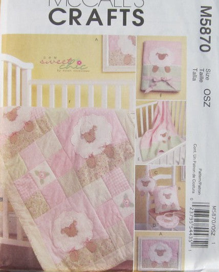 QUILT BLANKET PILLOW FRAMED LAMB TOY AND BIB