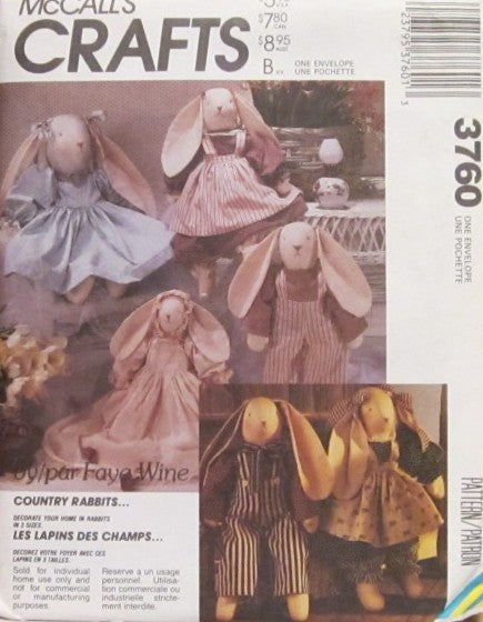 STUFFED BUNNY IN THREE SIZES AND CLOTHES
