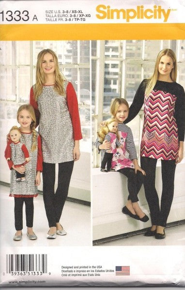CHILD'S AND MISSES' TUNICS, KNIT LEGGINGS AND 18