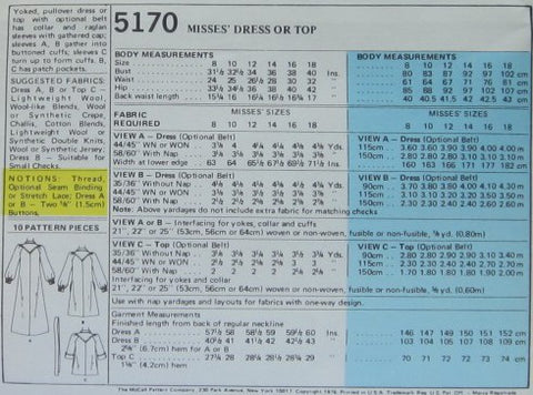 MISSES DRESS OR TOP