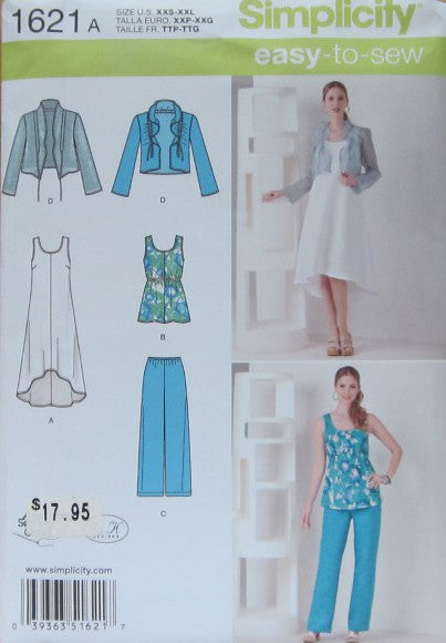 MISSES' PULLOVER DRESS OR TUNIC, PANTS AND JACKET