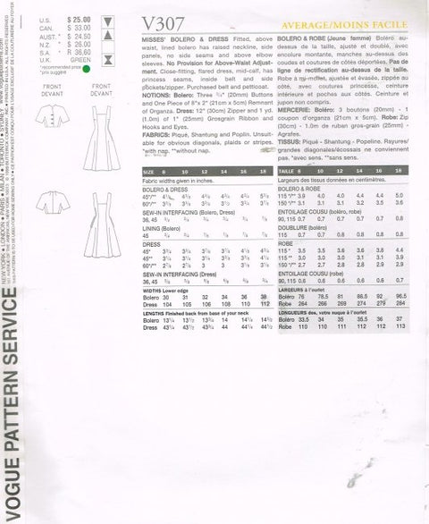MISSES BOLERO AND DRESS