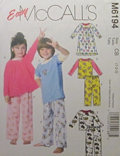 TODDLERS AND CHILDRENS TOPS NIGHTGOWN AND PANTS