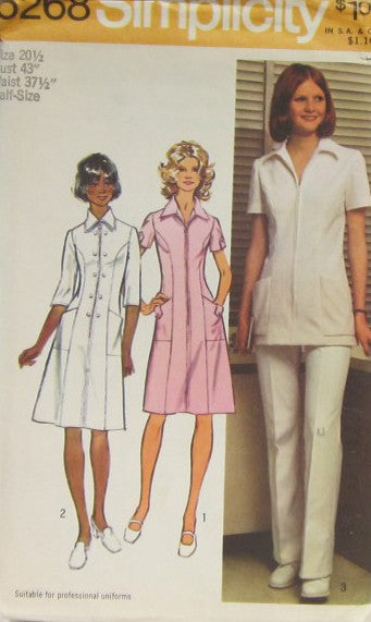 DRESS OR TUNIC AND PANTS IN MISSES AND HALF-SIZES