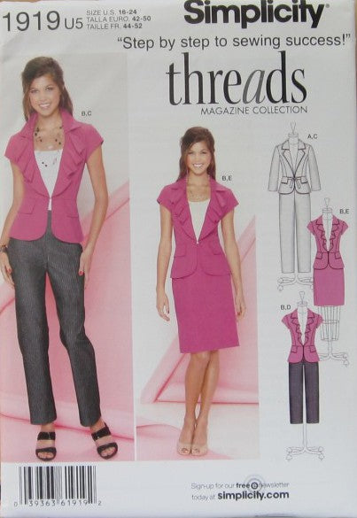 MISSES SLIM PANTS IN TWO LENGTHS SKIRT AND JACKET