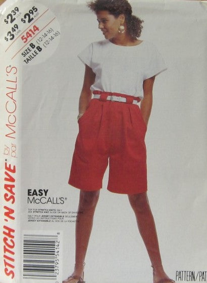 MISSES' TOPS AND SHORTS-TOPS FOR STRETCH KNITS ONLY
