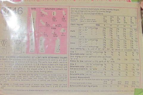 MISSES' MINI-DRESS WITH DETACHABLE COLLARS AND PANTS