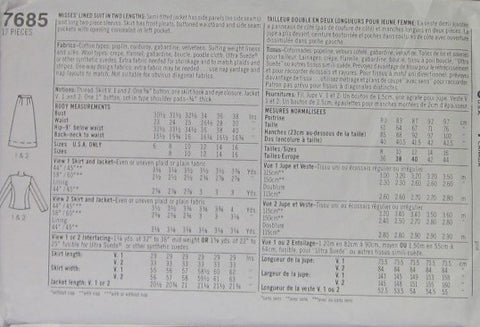 MISSES' LINED SUIT IN TWO LENGTHS