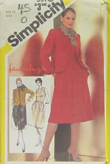 MISSES' FITTED DRESS, LINED FITTED JACKET AND SCARF