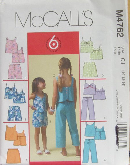 CHILDREN'S AND GIRLS' TOPS AND SKORTS AND CAPRI PANTS