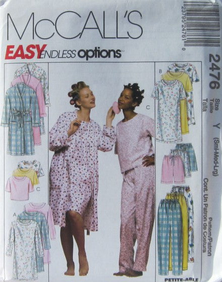 MISSES ROBE NIGHTGOWN OR TOP  AND PANTS OR SHORTS