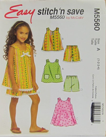 TODDLERS' TOP, DRESS AND SHORTS