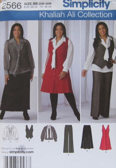 MISSES/WOMENS PANTS SKIRT BLOUSE WITH TIE AND JUMPER OR VEST