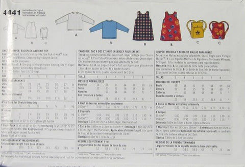 CHILDS JUMPER BACKPACK AND TOP