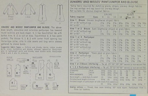 JUNIORS AND MISSES PANT JUMPER AND BLOUSE