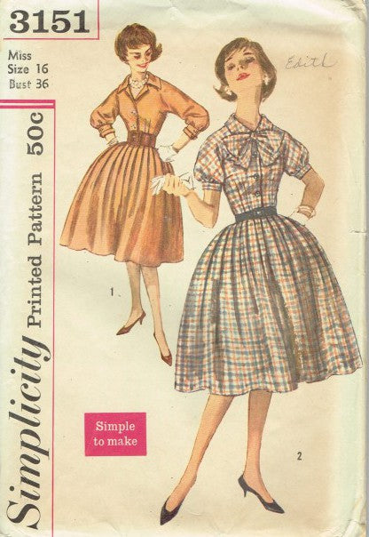 JUNIOR MISSES' AND MISSES' DRESS AND BOW