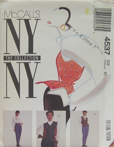 MISSES' LINED VEST, SHIRT, ASCOT TIE AND PANTS