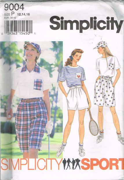 MISSES' SHORTS IN TWO LENGTHS, TOP, SHIRT AND CAP UNMARKED