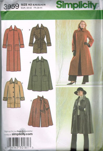 MISSES'/MISS PETITE LINED COAT OR JACKET AND LINED CAPE IN TWO