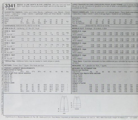 MISSES' A-LINE SKIRTS IN FIVE LENGTHS