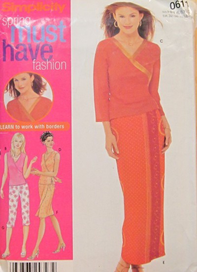 MISSES WRAP TOP SKIRT AND PANTS